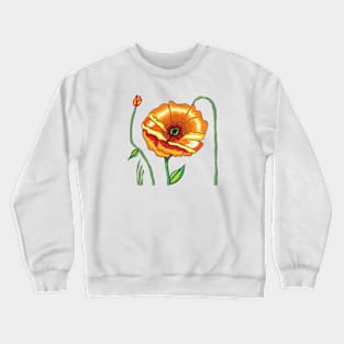 poppies, orange flower, oil painting Crewneck Sweatshirt